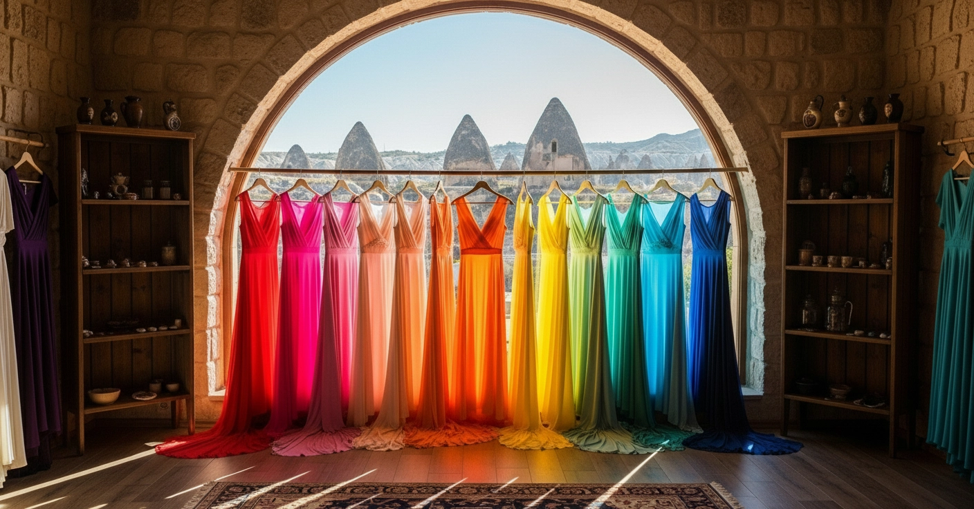 Cappadocia Dress Rental: Flying Dress Photoshoot in Magical Landscapes 4 Cappadocia dress rental price with professional photography