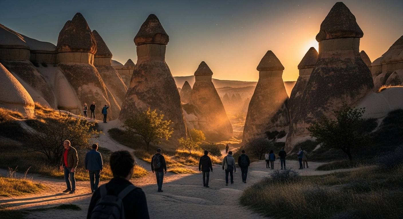 Fairy chimneys and valleys on Cappadocia red tour