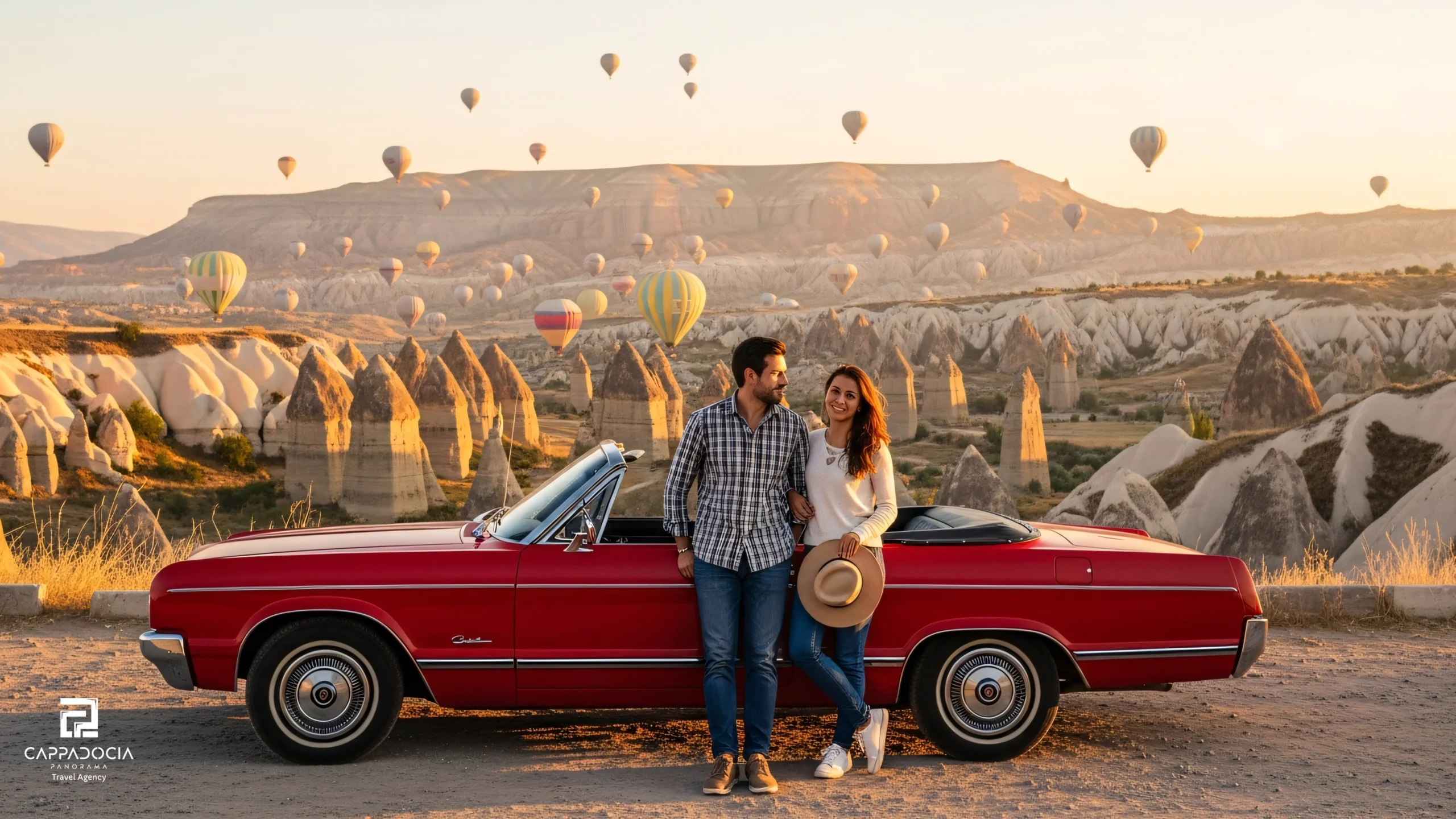 Cappadocia classic car at sunrise
