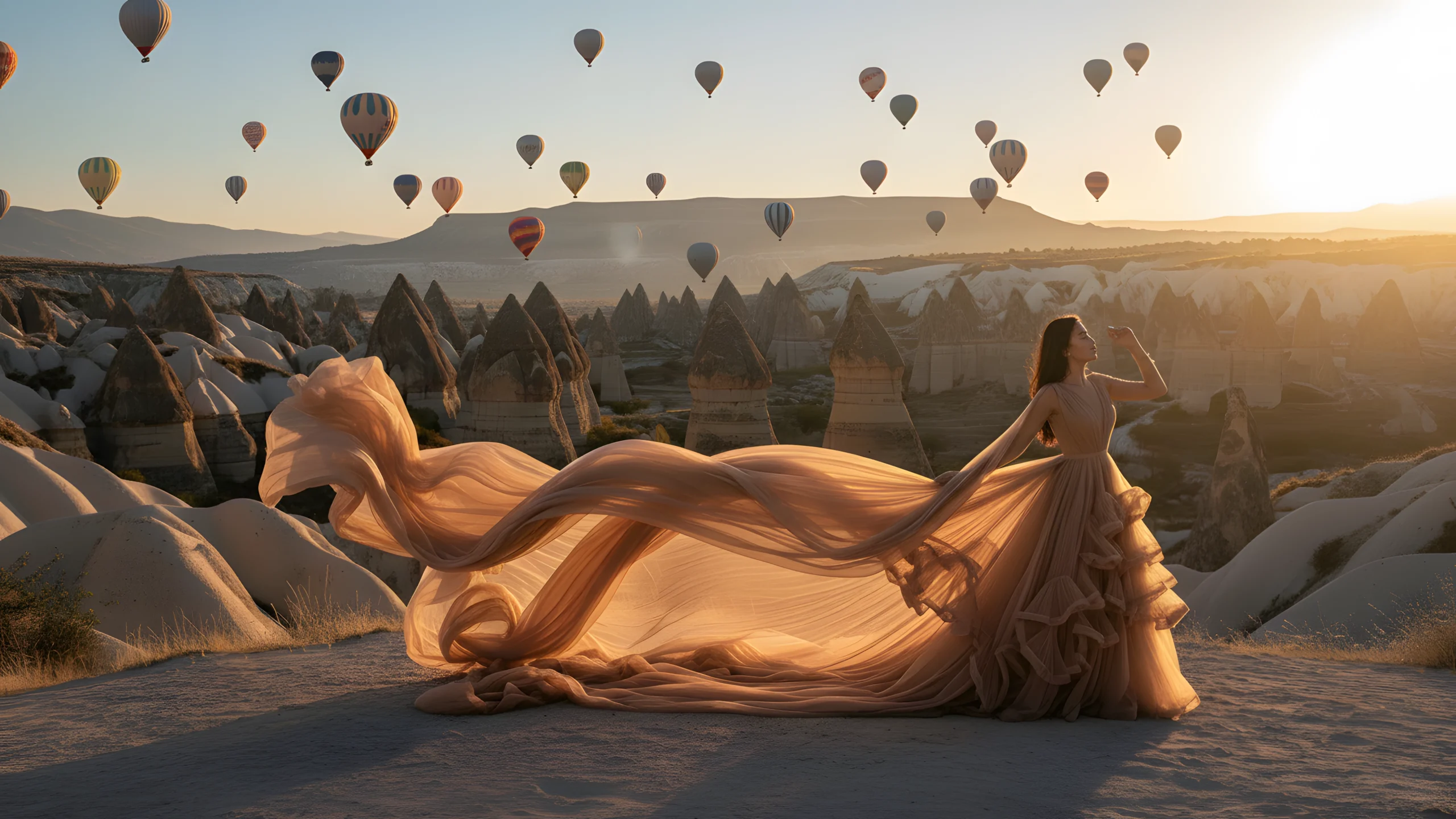 cappadocia photoshoot with dress